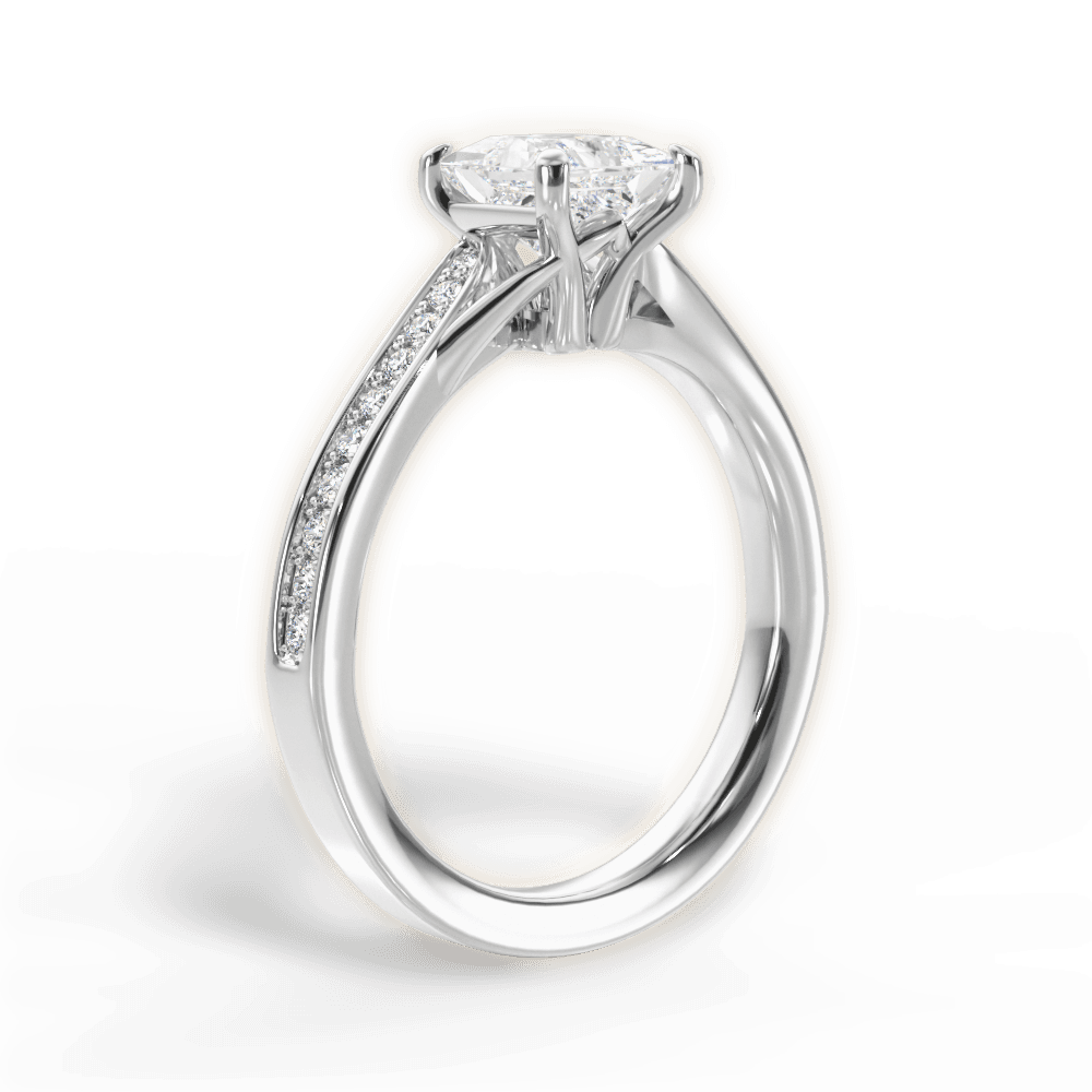 Elise Princess Cut Lab Grown Diamond Platinum Engagement Ring - View 4