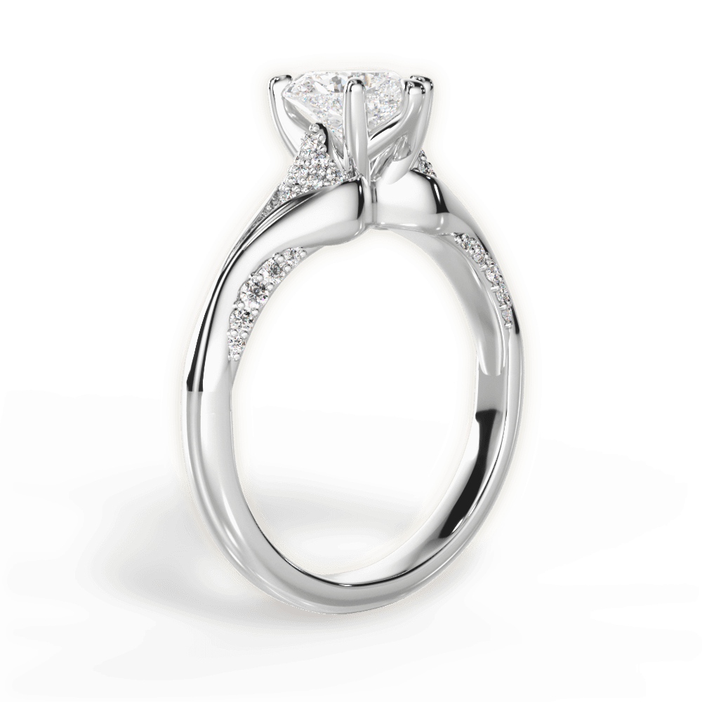 Isabel Heart Cut Lab Grown Diamond 18Kt White Gold Engagement Ring - View 4