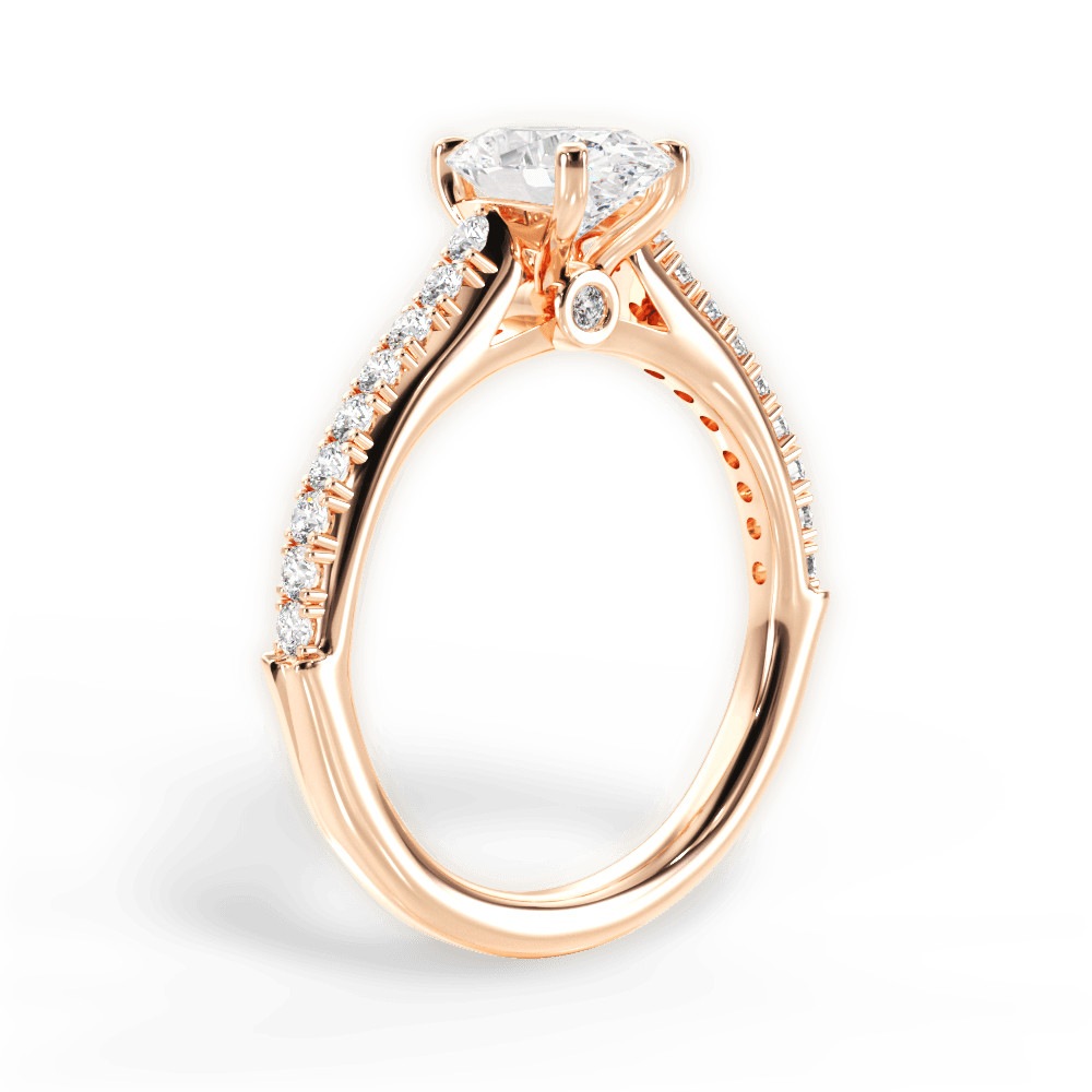 Frances Oval Cut Lab Grown Diamond 18Kt Rose Gold Engagement Ring - View 3