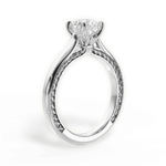Carrie Round Cut Lab Grown Diamond 14Kt White Gold Engagement Ring - View 3