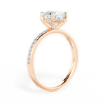 Janice Cushion Cut Lab Grown Diamond 18Kt Rose Gold Engagement Ring - View 2