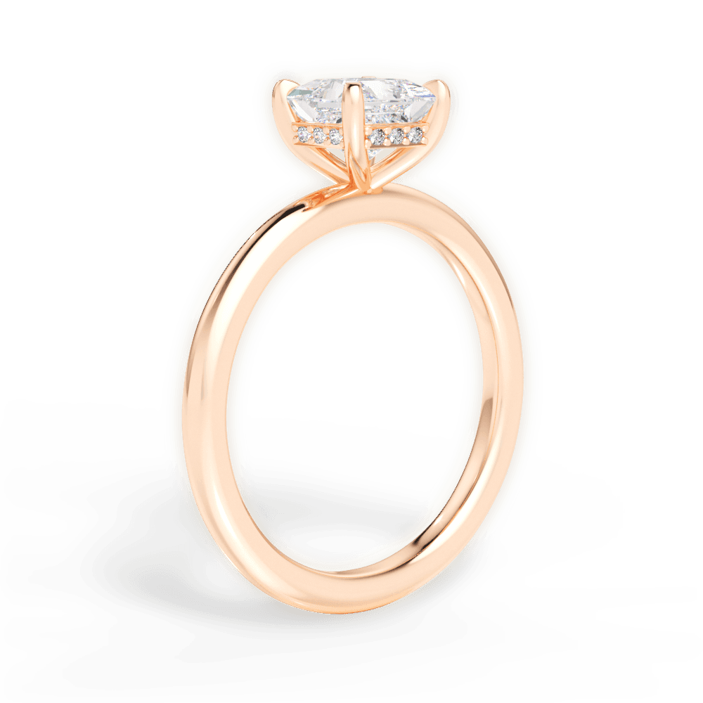Brenda Princess Cut Lab Grown Diamond 18Kt Rose Gold Engagement Ring - View 3