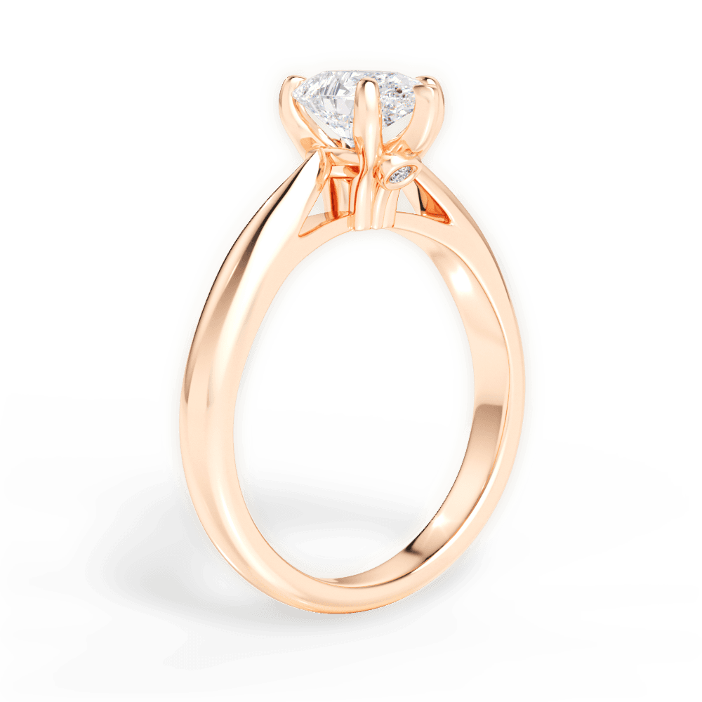 Dolores Pear Cut Lab Grown Diamond 18Kt Rose Gold Engagement Ring - View 2