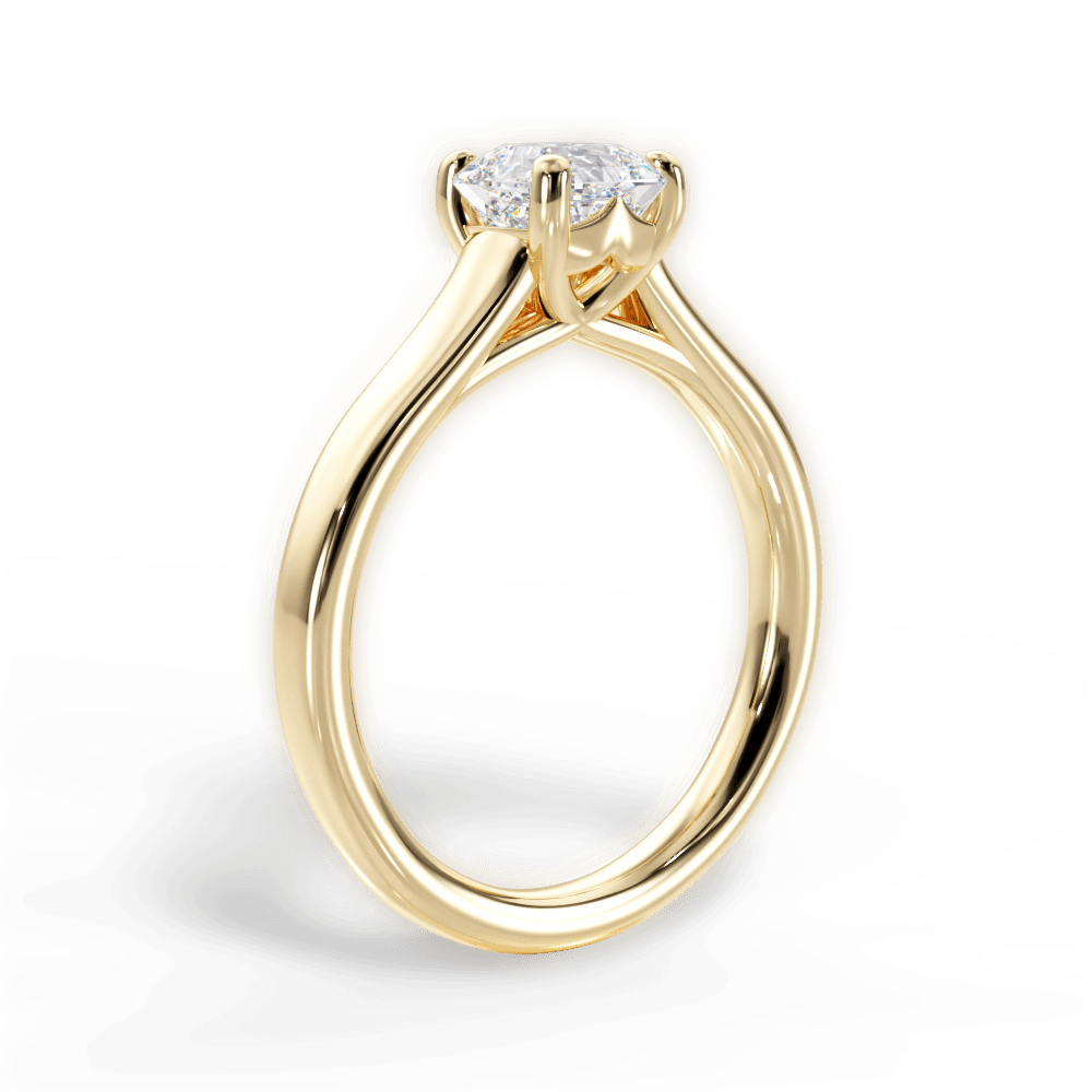 Ariana Asscher Cut Lab Grown Diamond 18Kt Yellow Gold Engagement Ring - View 2