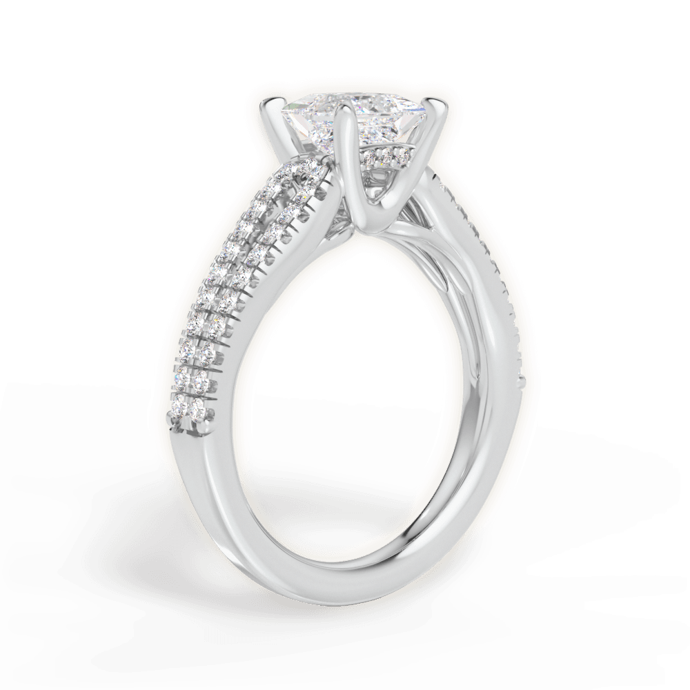 Jessica Princess Cut Lab Grown Diamond 14Kt White Gold Engagement Ring - View 2