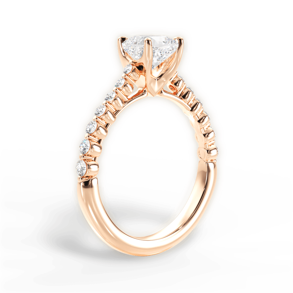Dana Cushion Cut Lab Grown Diamond 18Kt Rose Gold Engagement Ring - View 3