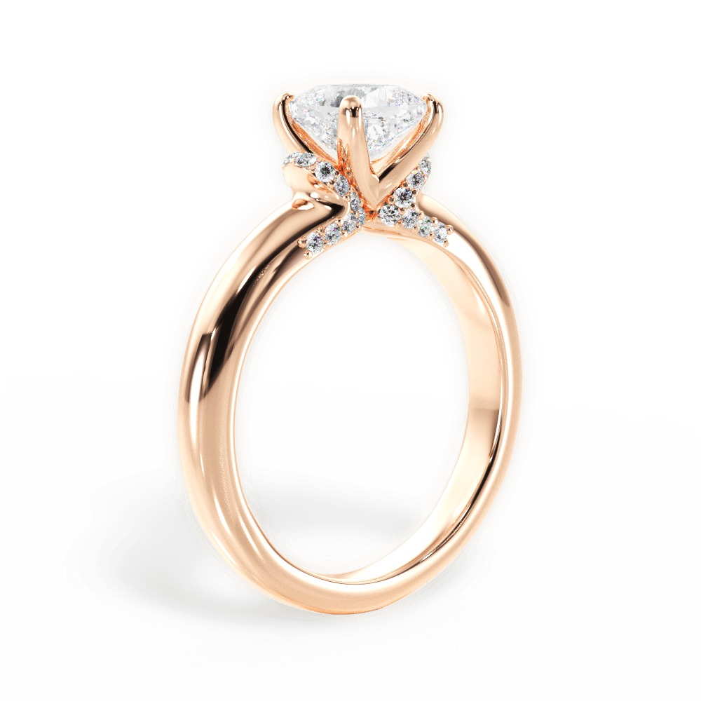 Florence Cushion Cut Lab Grown Diamond 18Kt Rose Gold Engagement Ring - View 2