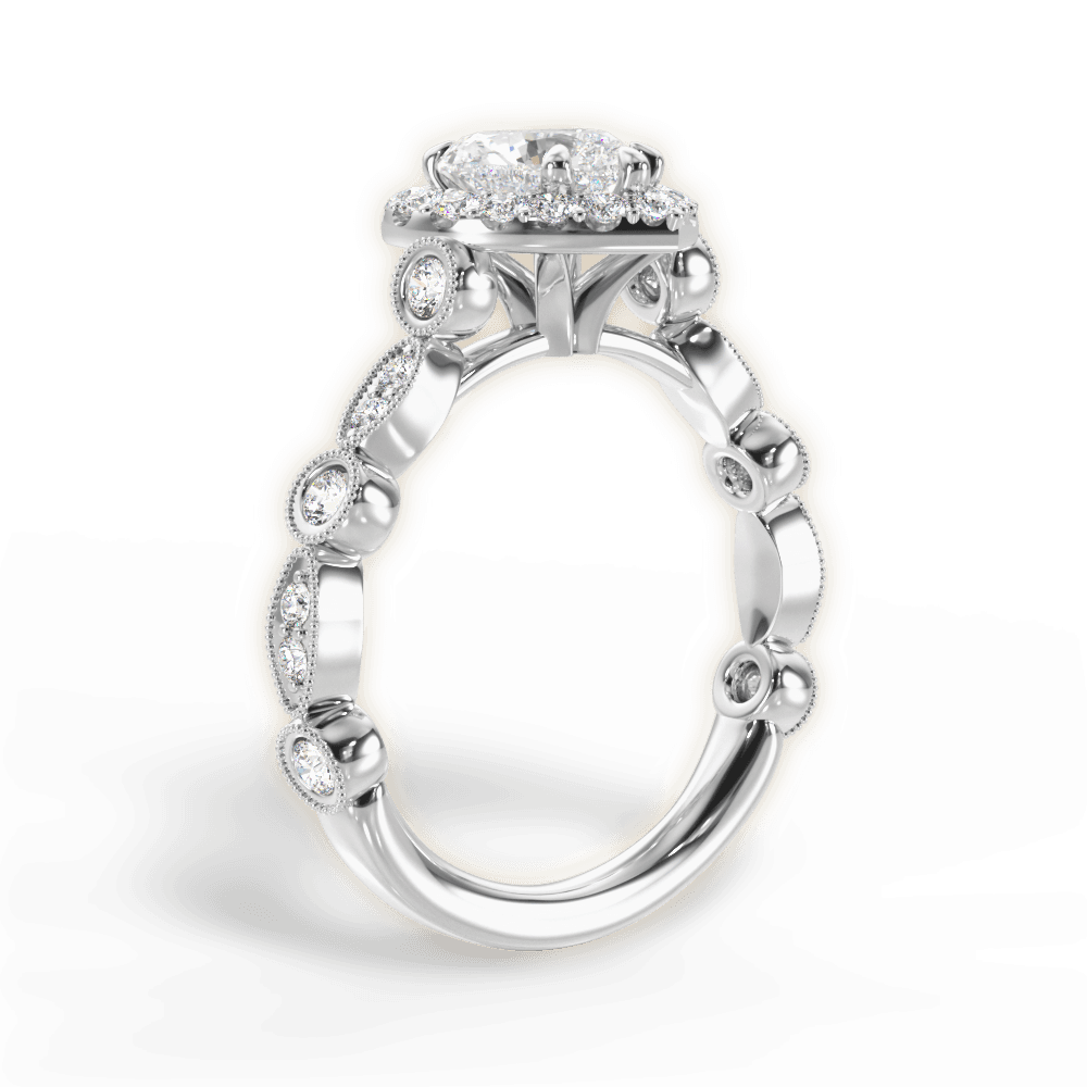 Irene Heart Cut Lab Grown Diamond Platinum Engagement Ring - View 4