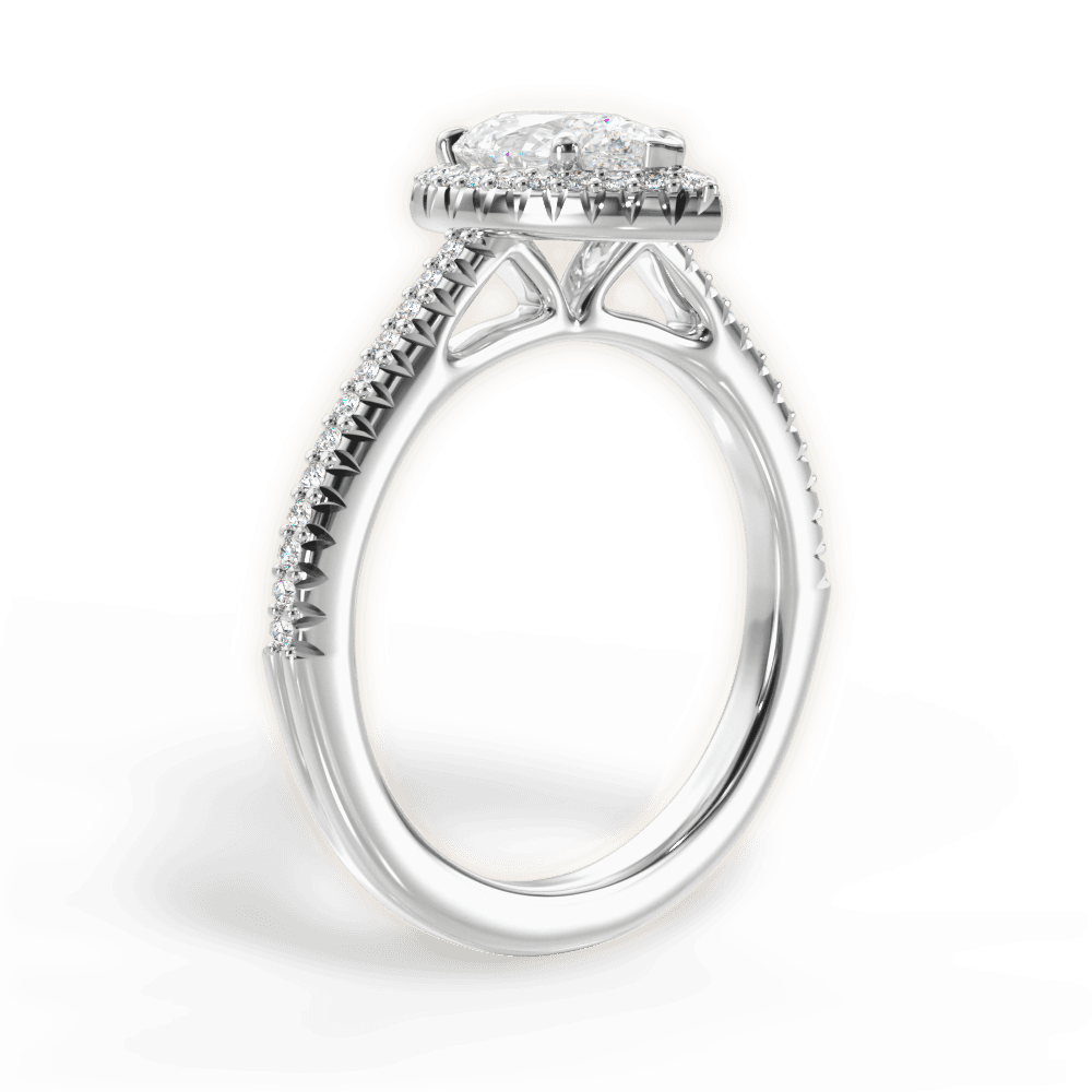Jenny Pear Cut Lab Grown Diamond Platinum Engagement Ring - View 4