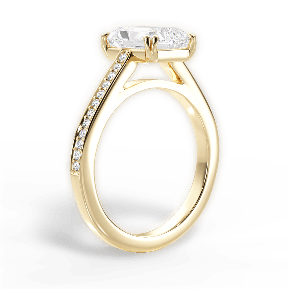 Denise Radiant Cut Lab Grown Diamond 18Kt Yellow Gold Engagement Ring - View 2