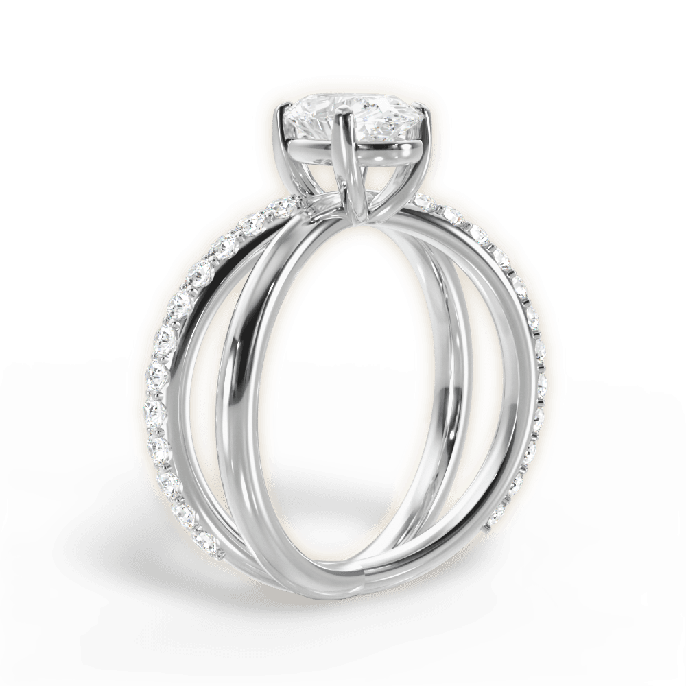 Jennifer Oval Cut Lab Grown Diamond Platinum Engagement Ring - View 3