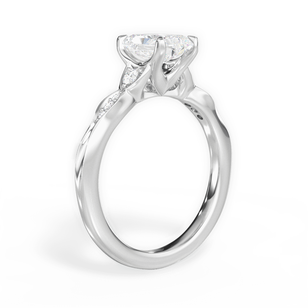 Cassie Radiant Cut Lab Grown Diamond Platinum Engagement Ring - View 3