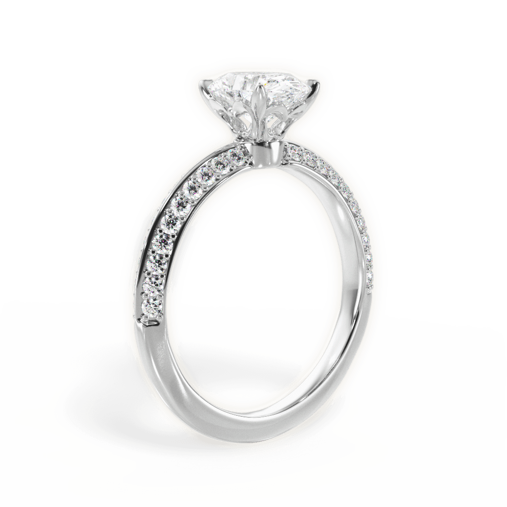 Gail Oval Cut Lab Grown Diamond 14Kt White Gold Engagement Ring - View 3