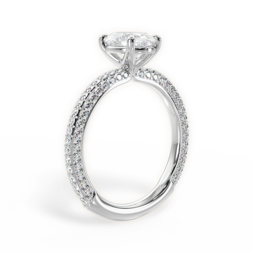 Kristen Oval Cut Lab Grown Diamond 14Kt White Gold Engagement Ring - View 4