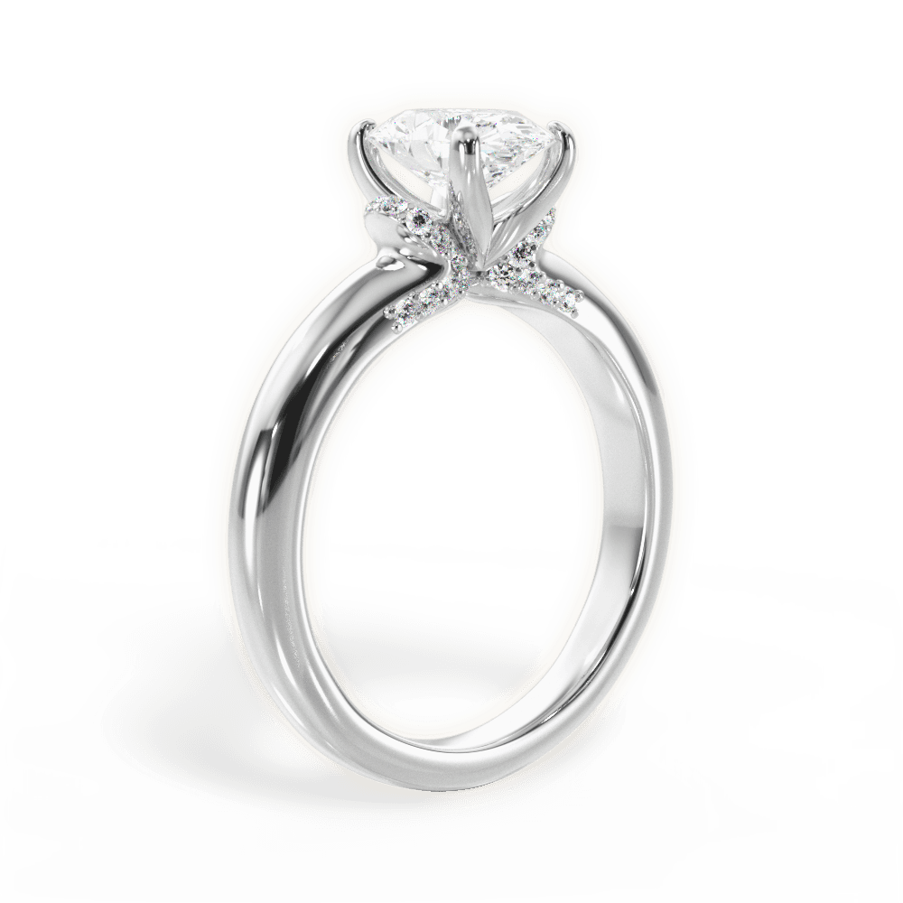 Florence Oval Cut Lab Grown Diamond 18Kt White Gold Engagement Ring - View 3