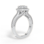 Lillian Asscher Cut Lab Grown Diamond Platinum Engagement Ring - View 3