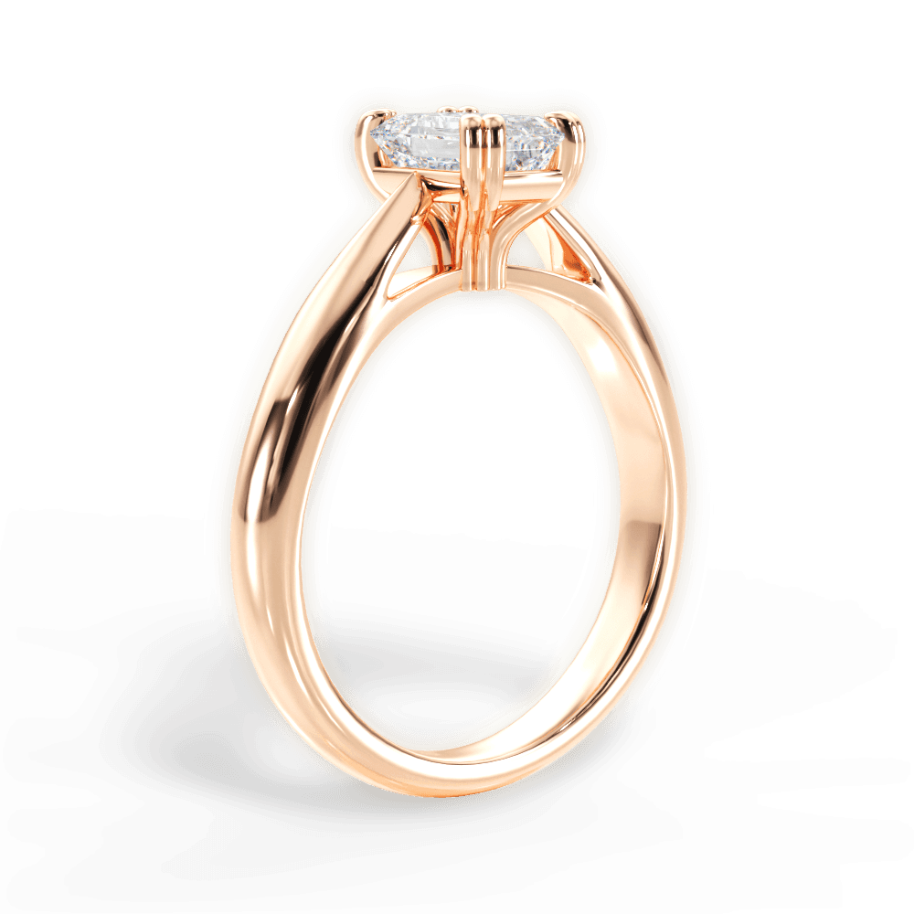 Gillian Emerald Cut Lab Grown Diamond 18Kt Rose Gold Engagement Ring - View 2