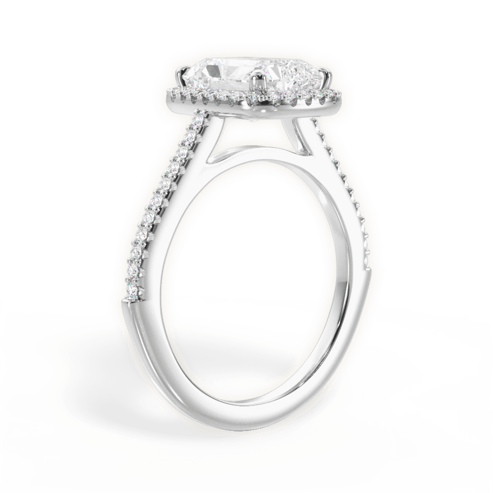 Jeanne Radiant Cut Lab Grown Diamond 18Kt White Gold Engagement Ring - View 3