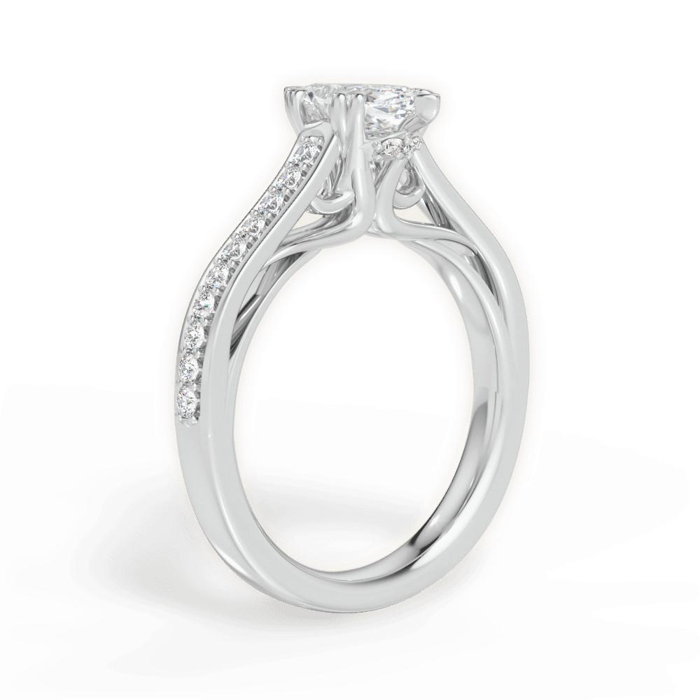 Deborah Marquise Cut Lab Grown Diamond 18Kt White Gold Engagement Ring - View 3