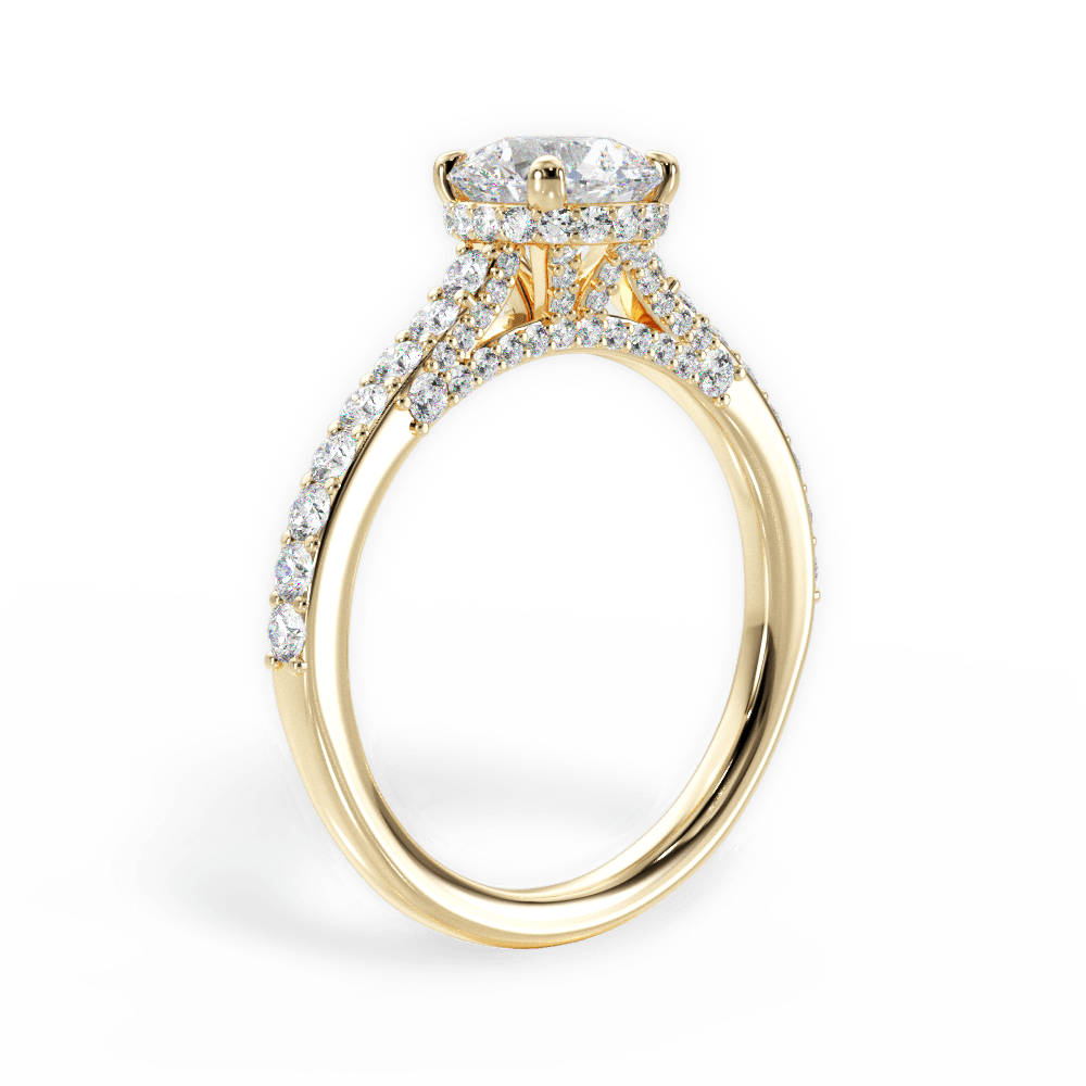 Laura Round Cut Lab Grown Diamond 18Kt Yellow Gold Engagement Ring - View 3