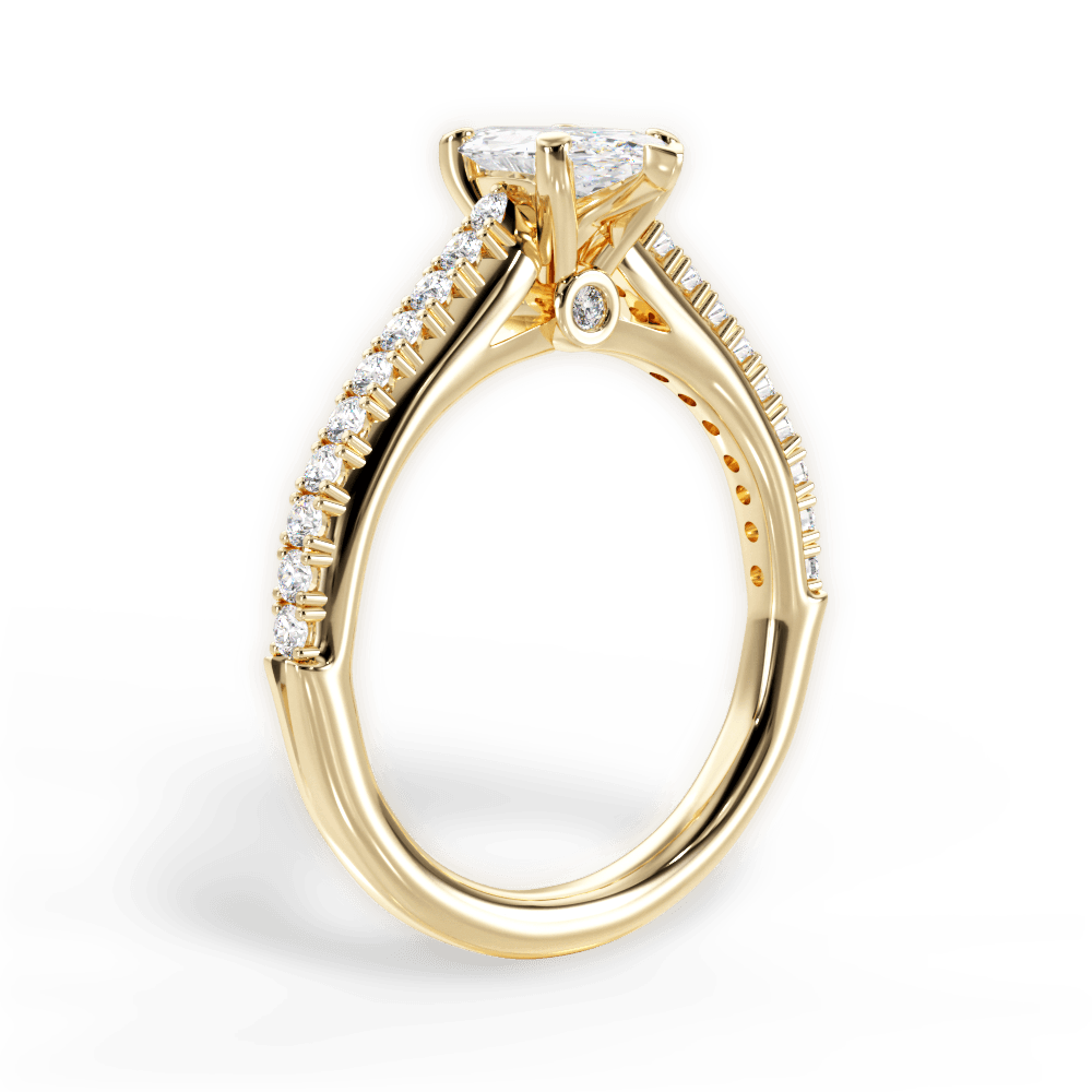 Frances Marquise Cut Lab Grown Diamond 18Kt Yellow Gold Engagement Ring - View 4