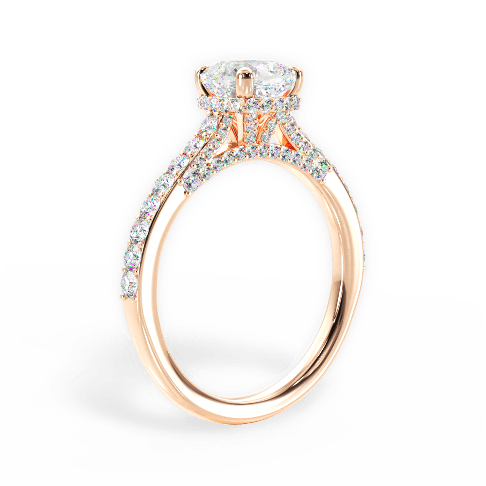 Laura Cushion Cut Lab Grown Diamond 18Kt Rose Gold Engagement Ring - View 3