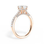 Laura Cushion Cut Lab Grown Diamond 18Kt Rose Gold Engagement Ring - View 3