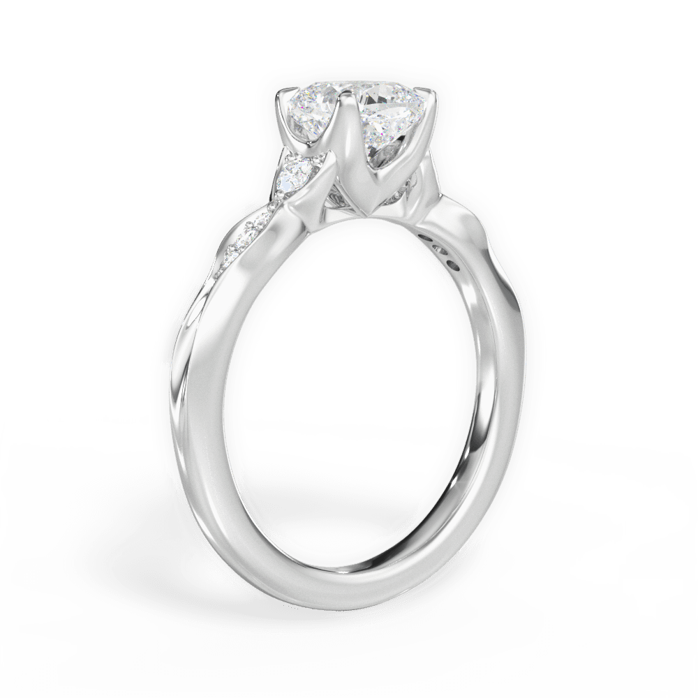 Cassie Cushion Cut Lab Grown Diamond Platinum Engagement Ring - View 4