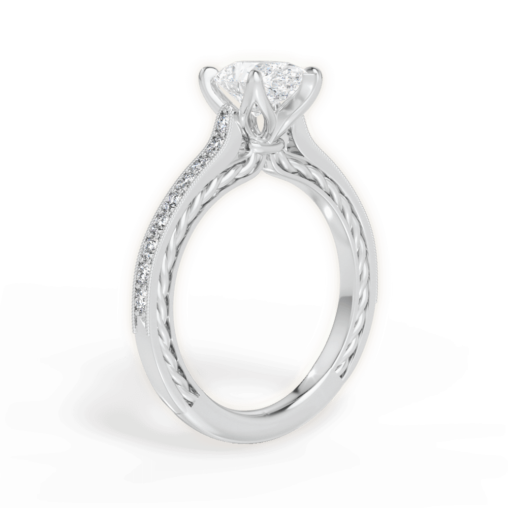 Gilda Pear Cut Lab Grown Diamond Platinum Engagement Ring - View 2