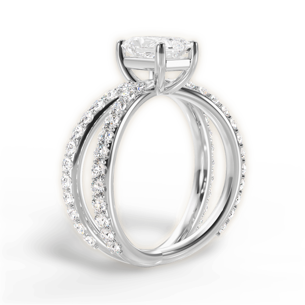 Lauren Radiant Cut Lab Grown Diamond Platinum Engagement Ring - View 3