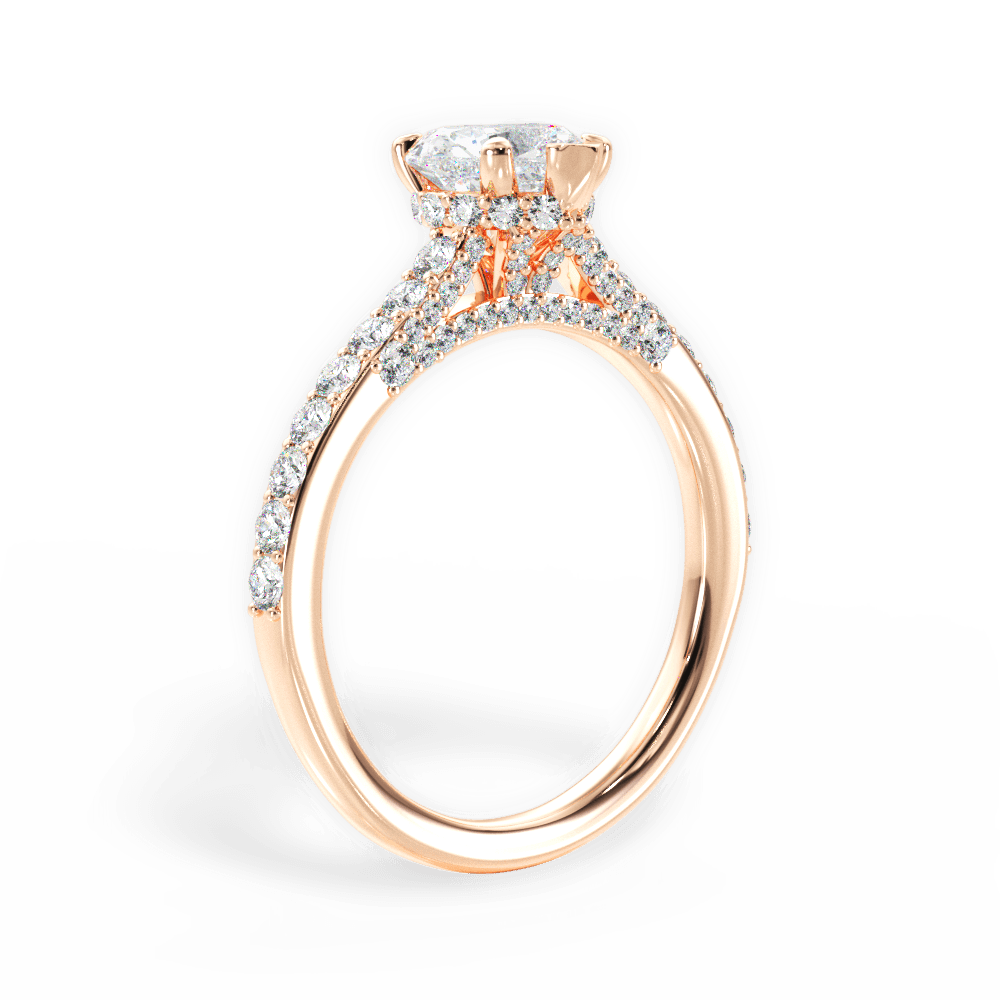 Laura Heart Cut Lab Grown Diamond 18Kt Rose Gold Engagement Ring - View 3