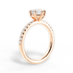 Eleanor Round Cut Lab Grown Diamond 18Kt Rose Gold Engagement Ring - View 3