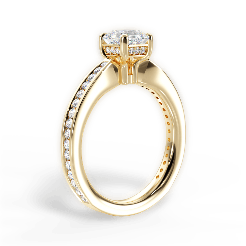 Katelyn Asscher Cut Lab Grown Diamond 18Kt Yellow Gold Engagement Ring - View 3