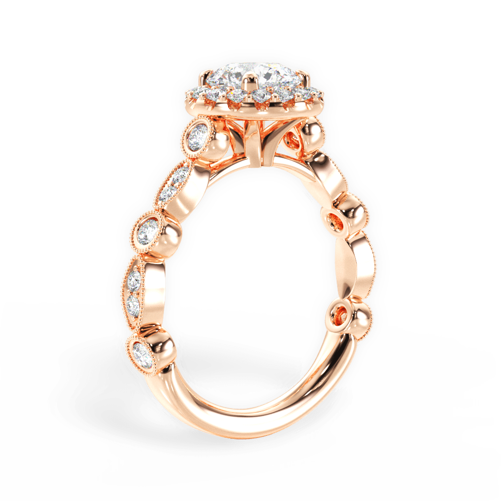 Irene Round Cut Lab Grown Diamond 18Kt Rose Gold Engagement Ring - View 4
