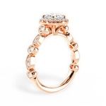 Irene Round Cut Lab Grown Diamond 18Kt Rose Gold Engagement Ring - View 4