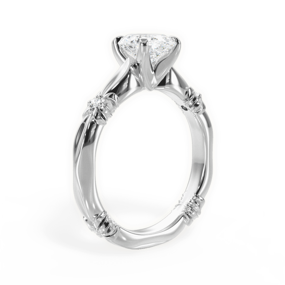 Claire Oval Cut Lab Grown Diamond Platinum Engagement Ring - View 2