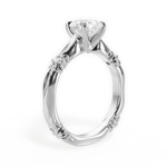 Claire Oval Cut Lab Grown Diamond 18Kt White Gold Engagement Ring - View 2