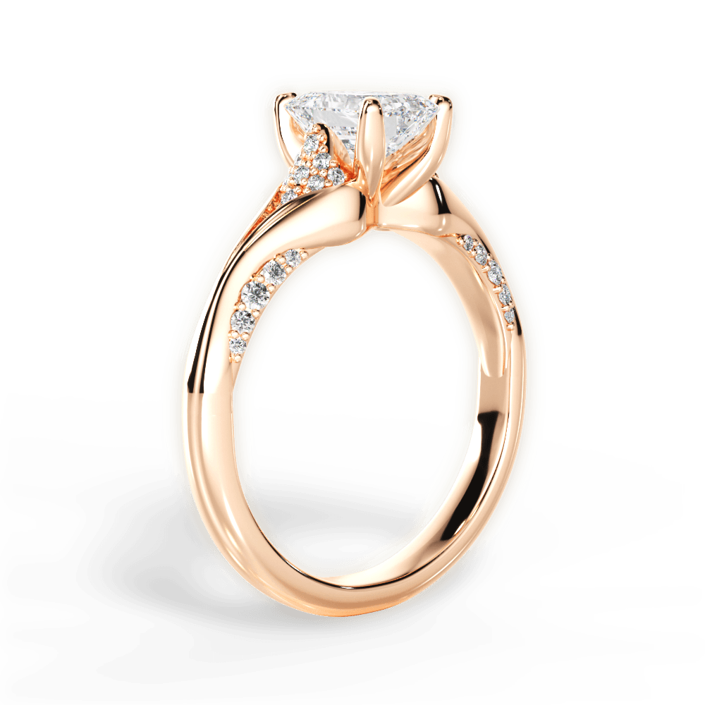 Isabel Emerald Cut Lab Grown Diamond 18Kt Rose Gold Engagement Ring - View 4