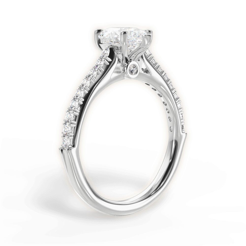 Frances Pear Cut Lab Grown Diamond Platinum Engagement Ring - View 3