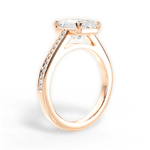 Denise Emerald Cut Lab Grown Diamond 18Kt Rose Gold Engagement Ring - View 3