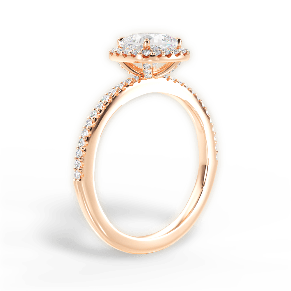 Joanne Cushion Cut Lab Grown Diamond 18Kt Rose Gold Engagement Ring - View 3