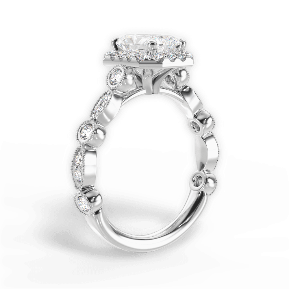 Irene Radiant Cut Lab Grown Diamond 18Kt White Gold Engagement Ring - View 4