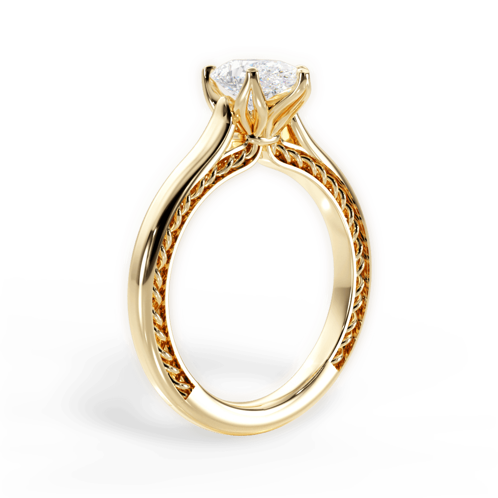 Carrie Pear Cut Lab Grown Diamond 18Kt Yellow Gold Engagement Ring - View 2