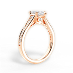 Delia Marquise Cut Lab Grown Diamond 18Kt Rose Gold Engagement Ring - View 3
