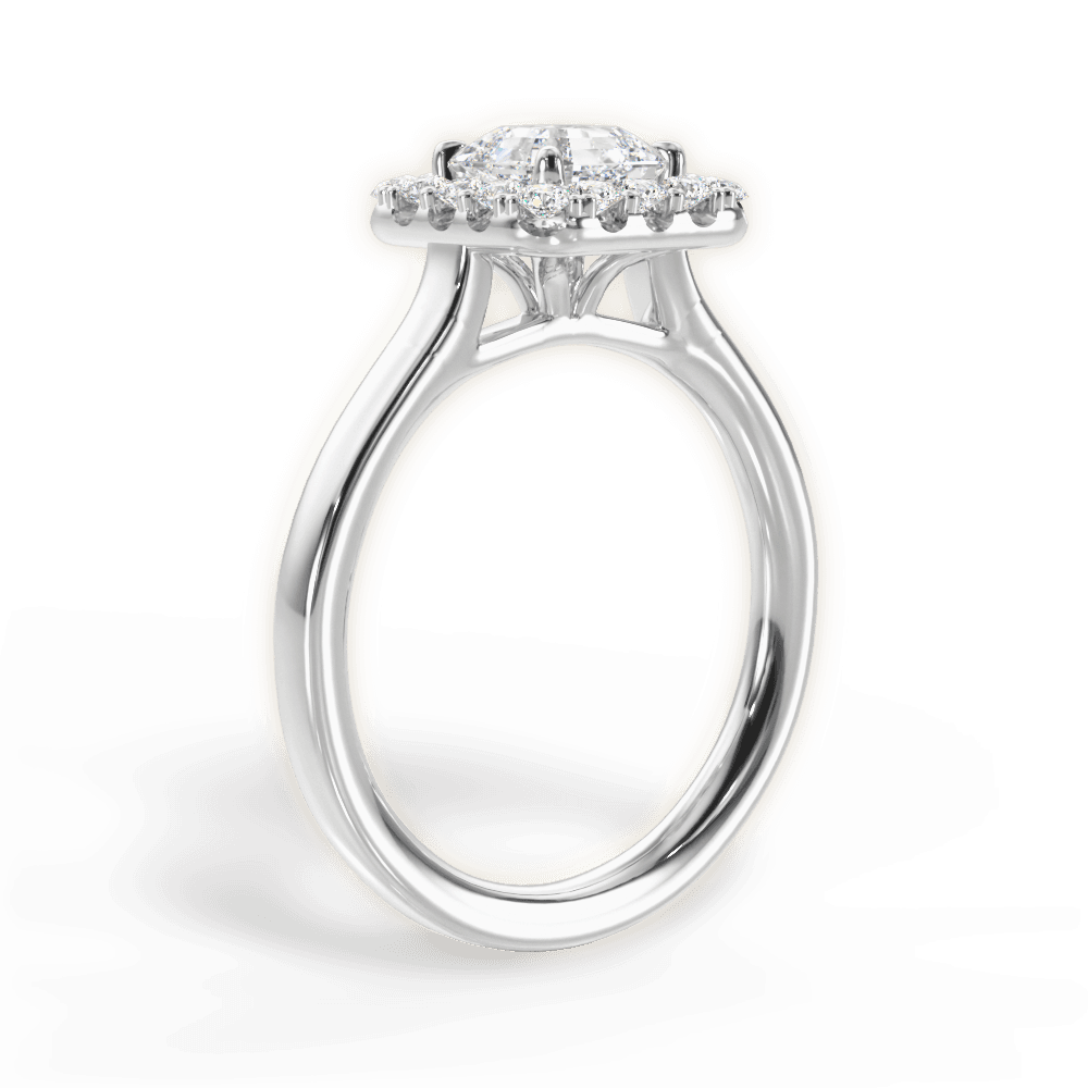 Fiona Asscher Cut Lab Grown Diamond Platinum Engagement Ring - View 2