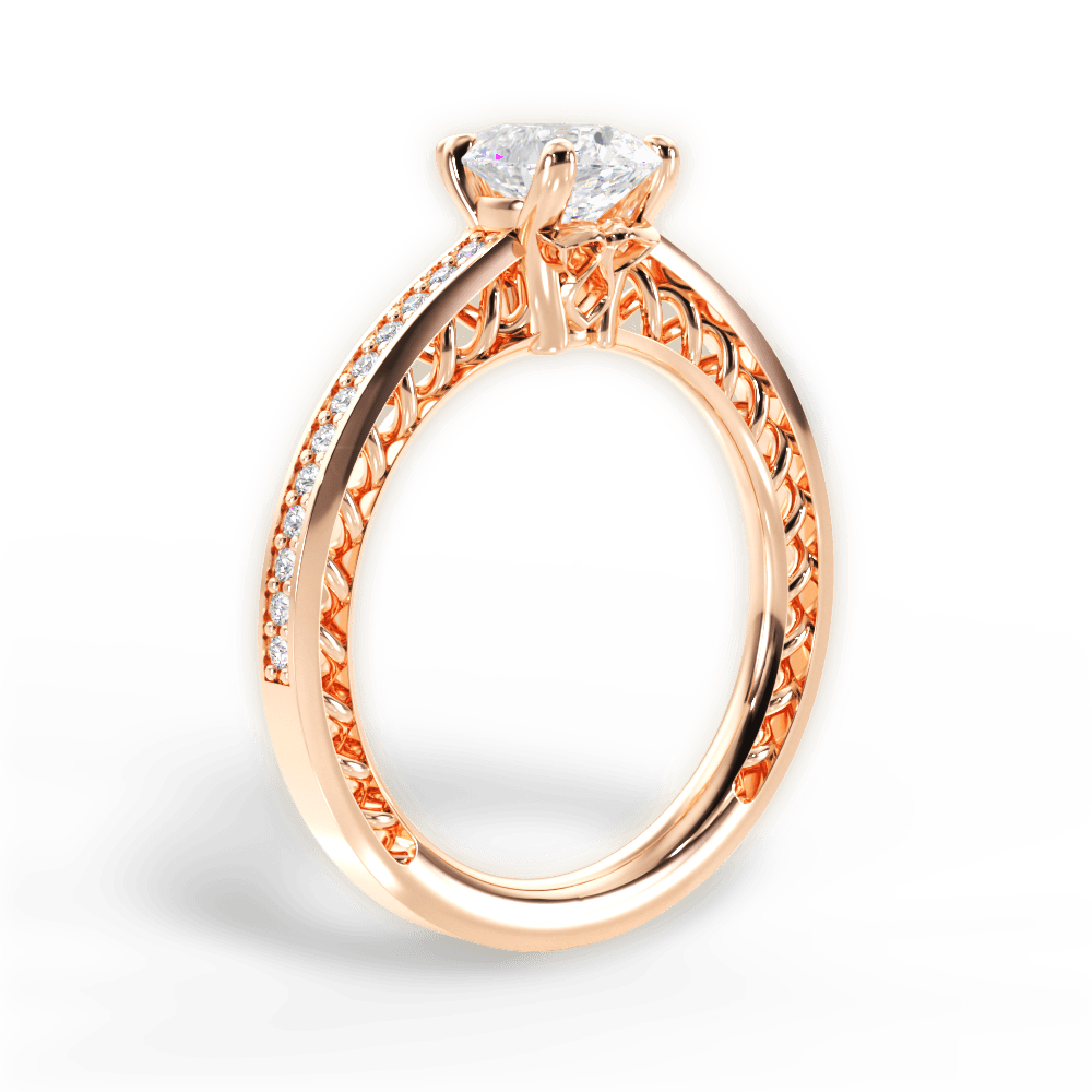 Donna Pear Cut Lab Grown Diamond 18Kt Rose Gold Engagement Ring - View 2
