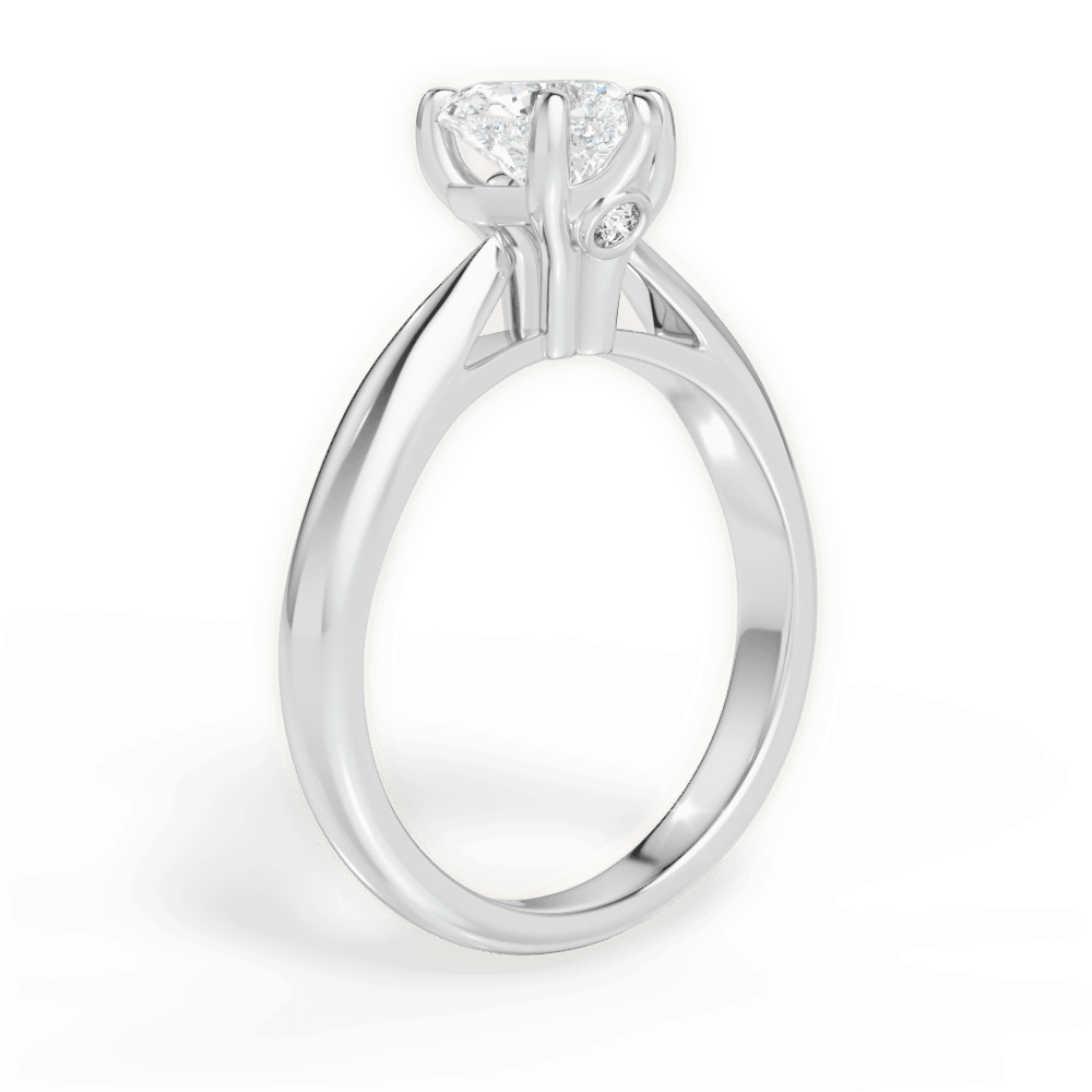 Beverly Heart Cut Lab Grown Diamond 18Kt White Gold Engagement Ring - View 2