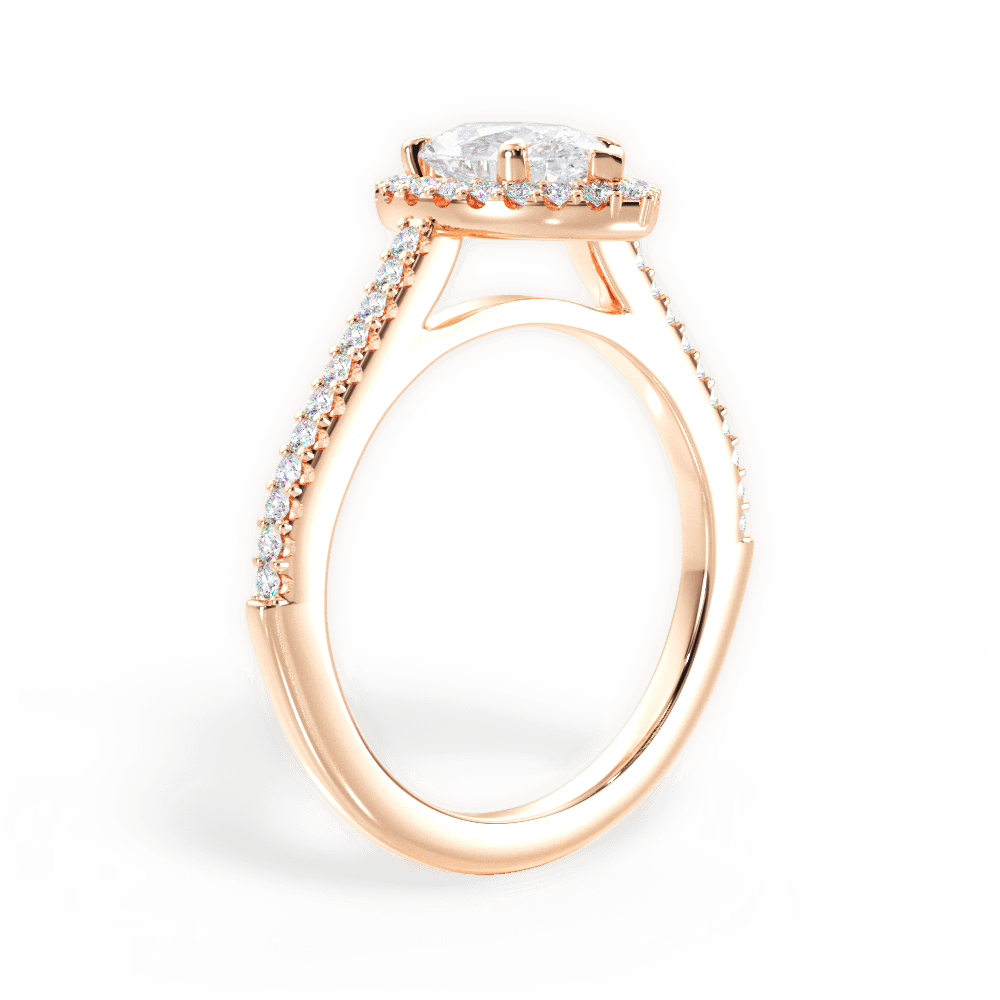 Jeanne Pear Cut Lab Grown Diamond 18Kt Rose Gold Engagement Ring - View 2