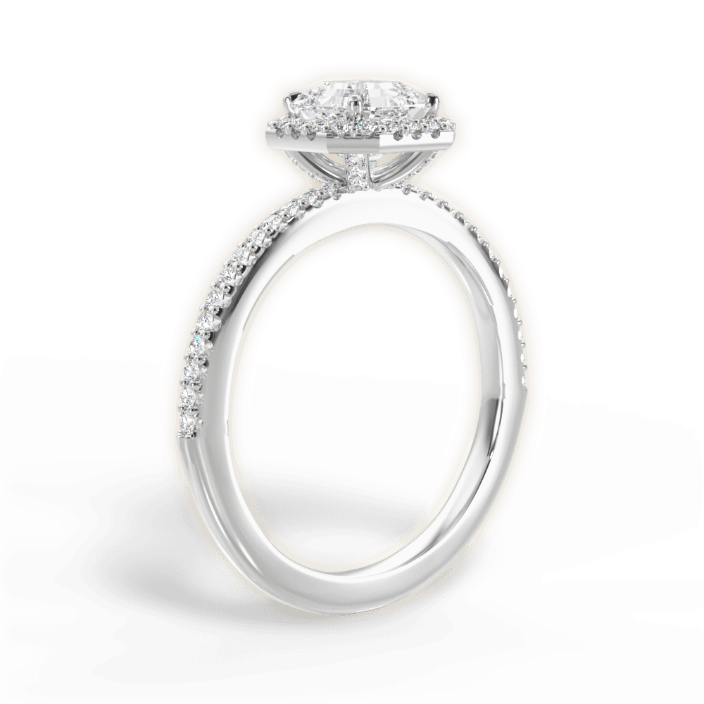 Joanne Asscher Cut Lab Grown Diamond 18Kt White Gold Engagement Ring - View 3
