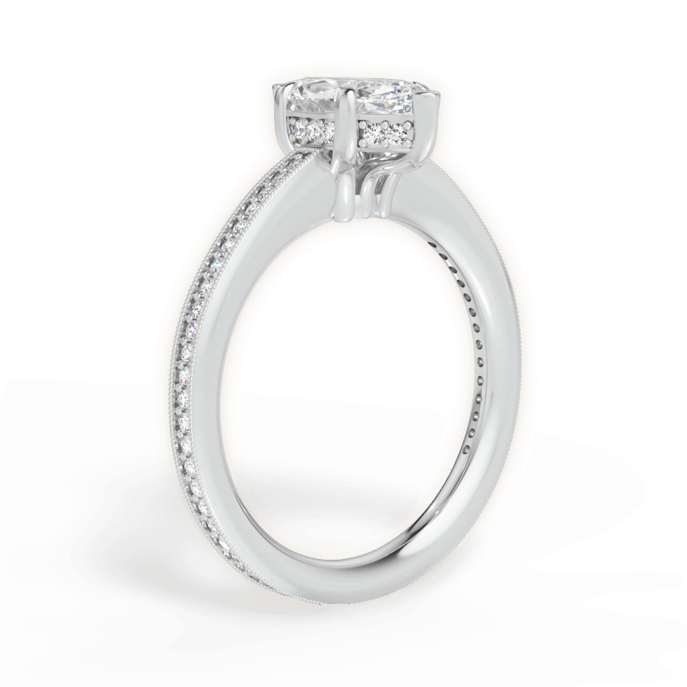 Janet Marquise Cut Lab Grown Diamond 18Kt White Gold Engagement Ring - View 3